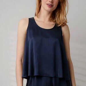 Lunya Washable Silk Tulip Back Tank Top S Loungewear Office Minimalist